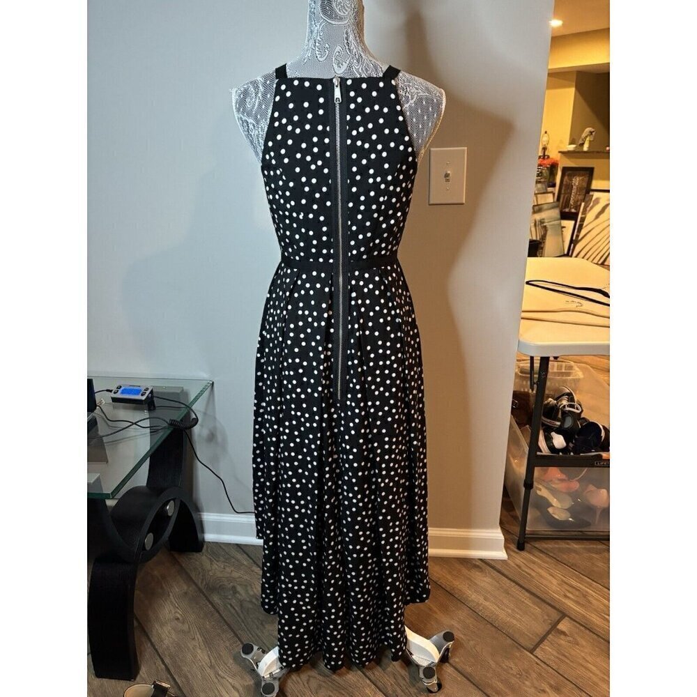 Saks Fifth Avenue Black And White Handkerchief Fairy Flowy Maxi Dress Small - Picture 2 of 8